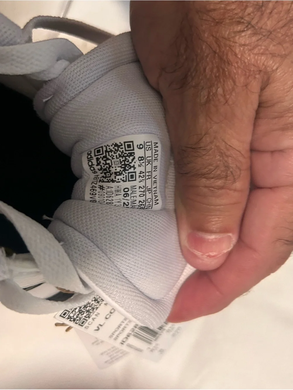 adidas White and Black VL Court 3.0 Low-Top Sneakers